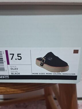 SO Black Platform Mule with Tan Sole